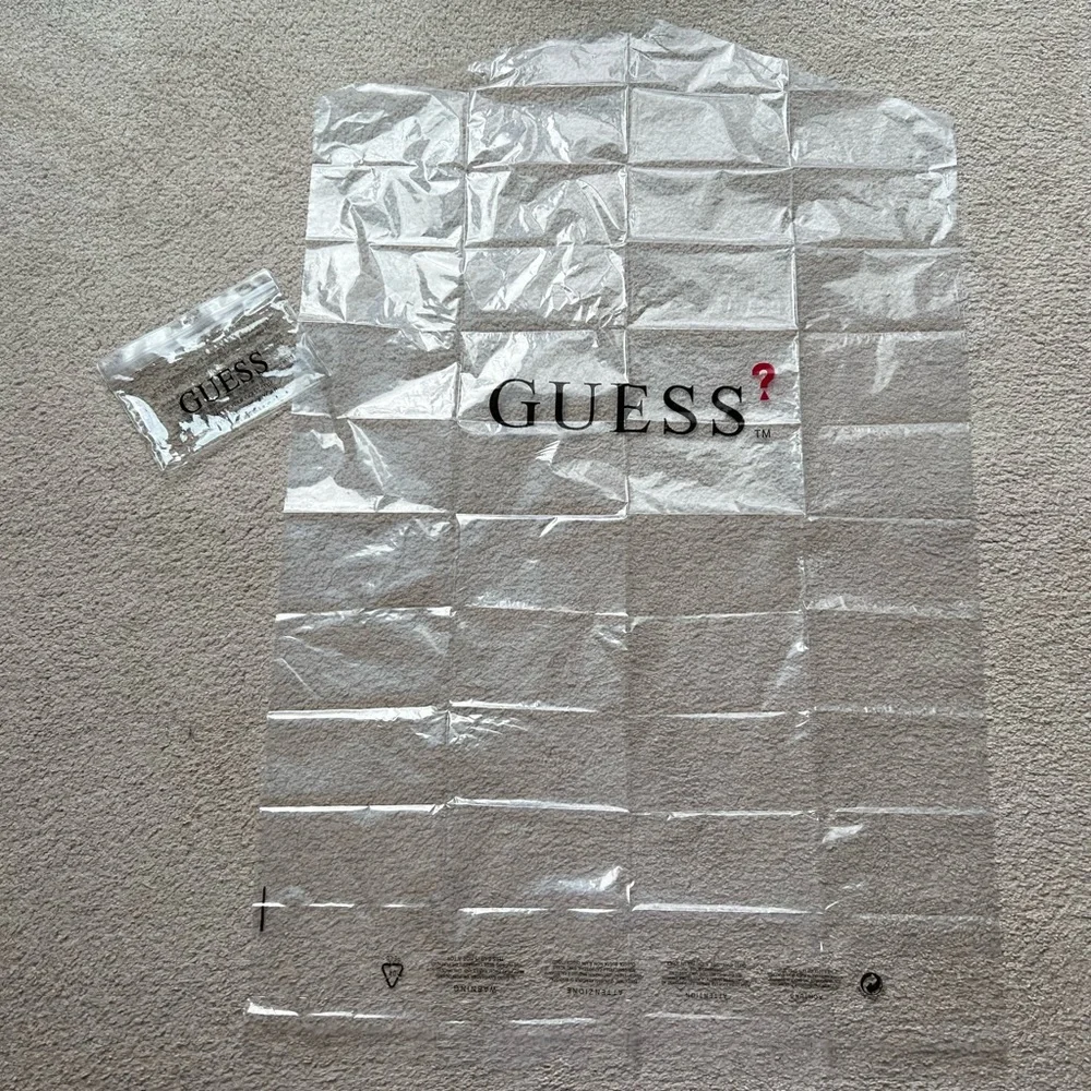 Guess Dry Cleaning Bag Clear Plastic Guess Garment Bag For Hanging Clothes New